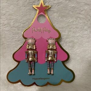 NEW Packed Party Pink and Gold Nutcracker Earrings